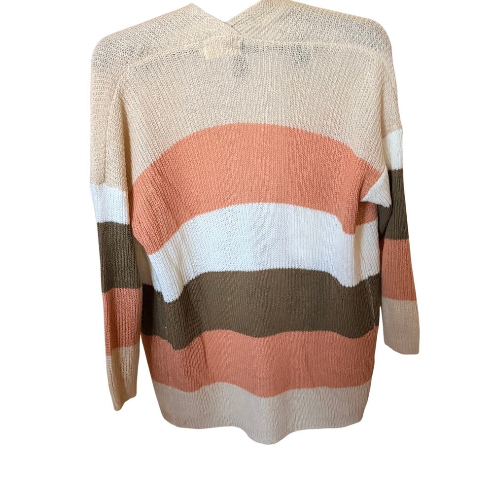 Dreamers Cardigan Womens Multicolor Striped Knit - Size L